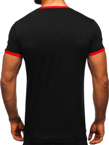 Bolf Herren T-Shirt ohne Aufdruck Schwarz  8T83