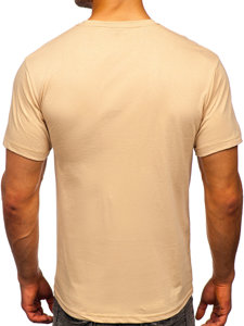 Bolf Herren T-Shirt ohne Motiv Beige  192397