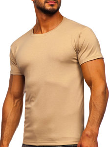 Bolf Herren T-Shirt ohne Motiv Beige  2005-91