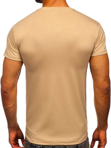 Bolf Herren T-Shirt ohne Motiv Beige  2005-91