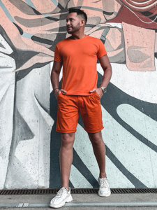 Bolf Herren T-Shirt ohne Motiv Orange  2005-32