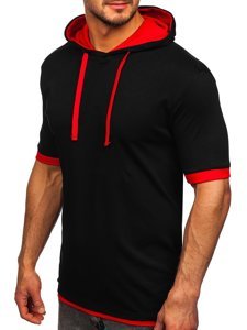 Bolf Herren T-Shirt ohne Motiv Schwarz-Rot  08