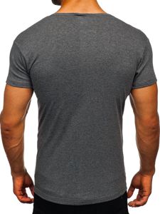 Bolf Herren T-Shirt ohne Motiv Schwarzgrau  NB003