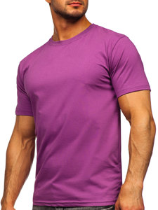 Bolf Herren T-Shirt ohne Motiv Violett  192397