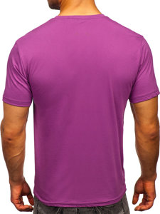 Bolf Herren T-Shirt ohne Motiv Violett  192397