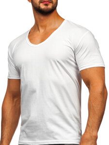 Bolf Herren T-Shirts mit V-Ausschnitt Weiß  9002-3P 3 PACK