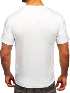 Bolf Herren T-Shrt mit Motiv Weiß  2309-1