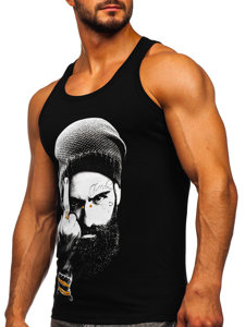 Bolf Herren Tank Top Boxershirt mit Motiv Schwarz  14842