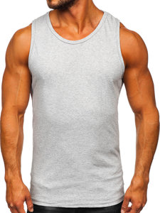 Bolf Herren Tank Top Uni ohne Motiv Grau  1205-1