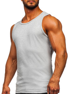 Bolf Herren Tank Top Uni ohne Motiv Grau  1205-1