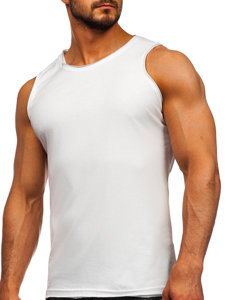 Bolf Herren Tank Top Unterhemd ohne Motiv Weiß Bolf 1205