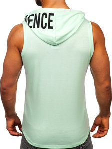 Bolf Herren Tank Top mit Motiv Mintgrün  B2537