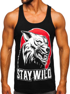 Bolf Herren Tank Top mit Motiv Schwarz  143029