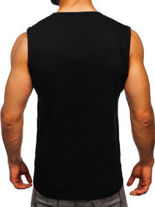 Bolf Herren Tank Top mit Motiv Schwarz 14815