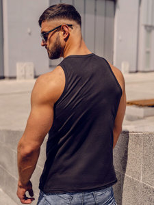 Bolf Herren Tank Top mit Motiv Schwarz  14844A