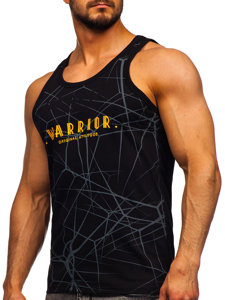 Bolf Herren Tank Top mit Motiv Schwarz  14845