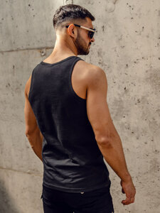 Bolf Herren Tank Top mit Motiv Schwarz  14850