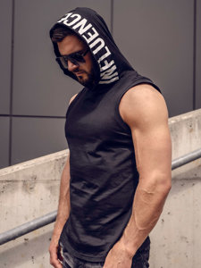 Bolf Herren Tank Top mit  Motiv Schwarz  2537A