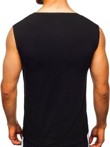 Bolf Herren Tank Top mit Motiv Schwarz  KS2091