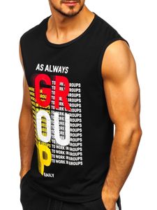 Bolf Herren Tank Top mit Motiv Schwarz  KS2092