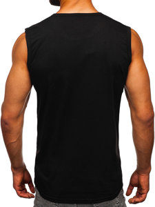 Bolf Herren Tank Top mit Motiv Schwarz-Rot  14822