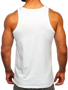 Bolf Herren Tank Top mit Motiv Weiß  143026