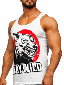 Bolf Herren Tank Top mit Motiv Weiß  143029