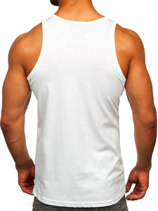 Bolf Herren Tank Top mit Motiv Weiß  143030