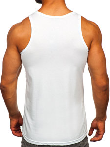 Bolf Herren Tank Top mit Motiv Weiß  143031