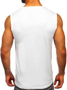 Bolf Herren Tank Top mit Motiv Weiß  14812