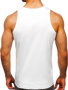 Bolf Herren Tank Top mit Motiv Weiß  14843