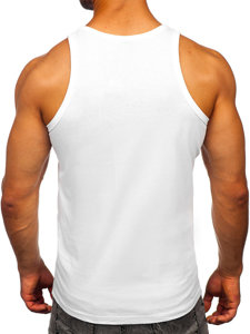 Bolf Herren Tank Top mit Motiv Weiß  14844