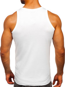 Bolf Herren Tank Top mit Motiv Weiß 14847