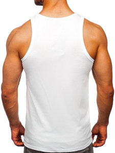 Bolf Herren Tank Top mit Motiv Weiß  14850