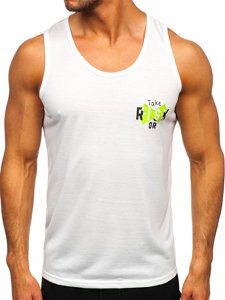 Bolf Herren Tank Top mit Motiv Weiß-Grün  HY818