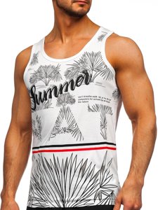 Bolf Herren Tank Top mit Motiv Weiß  HY812