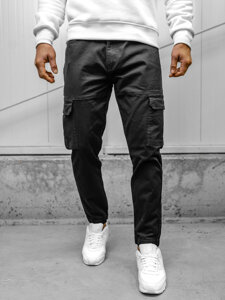 Bolf Herren Textilhose Joggers Cargohose Schwarz  S201A