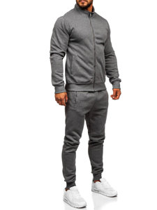 Bolf Herren Trainingsanzug Sport Set Zweileiler Schwarzgrau 10385