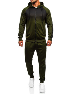 Bolf Herren Trainingsanzug mit Kapuze Khaki  27C8116