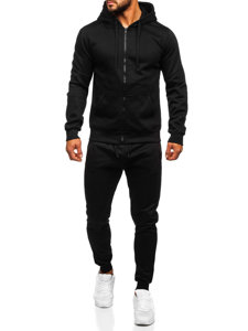 Bolf Herren Trainingsanzug mit Kapuze Sport Set Zweileiler Schwarz 10386