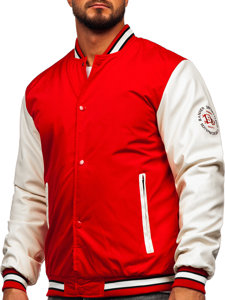 Bolf Herren Übergangsjacke Baseballjacke Bomberjacke Rot  84M3021