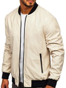 Bolf Herren Übergangsjacke Bomberjacke Beige  6116