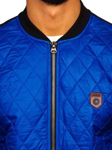 Bolf Herren Übergangsjacke Bomberjacke Blau  2569-2