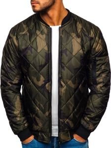 Bolf Herren Übergangsjacke Bomberjacke Camo-Khaki  MY01