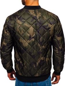 Bolf Herren Übergangsjacke Bomberjacke Camo-Khaki  MY01