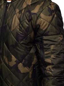 Bolf Herren Übergangsjacke Bomberjacke Camo-Khaki  MY01