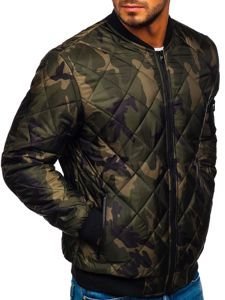 Bolf Herren Übergangsjacke Bomberjacke Camo-Khaki  MY01