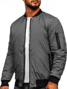 Bolf Herren Übergangsjacke Bomberjacke Grau  AK95