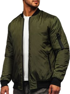 Bolf Herren Übergangsjacke Bomberjacke Grün  AK95