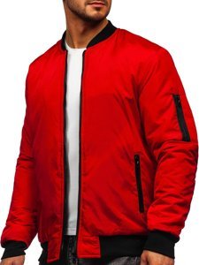 Bolf Herren Übergangsjacke Bomberjacke Rot  AK95